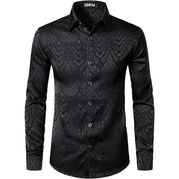 Amazon.com: Floerns Men's Floral Jacquard Button Down Lapel