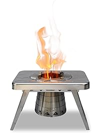 nCamp Compact Wood Burning Camping Stove, Backpacking Hiking Stove/Collapsible/Lightweight/Stainless Steel for Outdoors