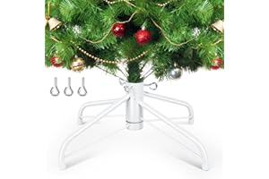 DIGURY Christmas Tree Stand, Christmas Tree Base Replacement (Length16.1, Dia 1.25") for Artificial Trees up to 2-7 FT Heavy Duty Folding Christmas Tree Stands White