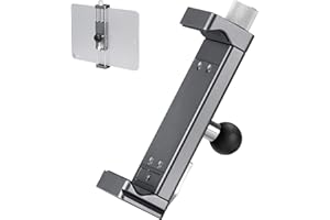 FANAUE iPad Holder for Tripod Mount with 17mm Ball Head, Compatible with 5.5-12.9" iPad, iPhone, Galaxy Tab & More, 360° Rota