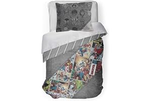 Jay Franco Marvel Comics 80th Anniversary Twin Comforter & Sham Set - Super Soft Kids Reversible Bedding - Fade Resistant Mic