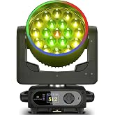 SHEHDS Moving Head Light LED 19x15W RGBW 4in1 Stage Lights | Beam/Wash/Zoom Effect, Professional DMX512 &amp; Sound Activated Control DJ Lights for Party Wedding Disco and Nightclub