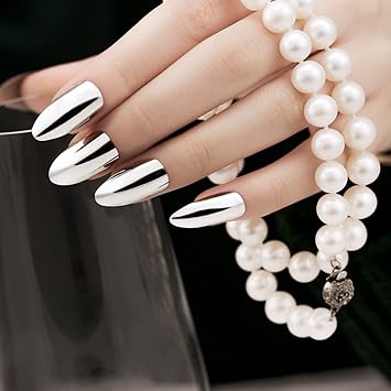 Download Amazon Com Artplus 24pcs Silver Metallic Chrome False Nails With Free HD Wallpaper Amazon Com Artplus 24pcs Silver Metallic Chrome False Nails With HD