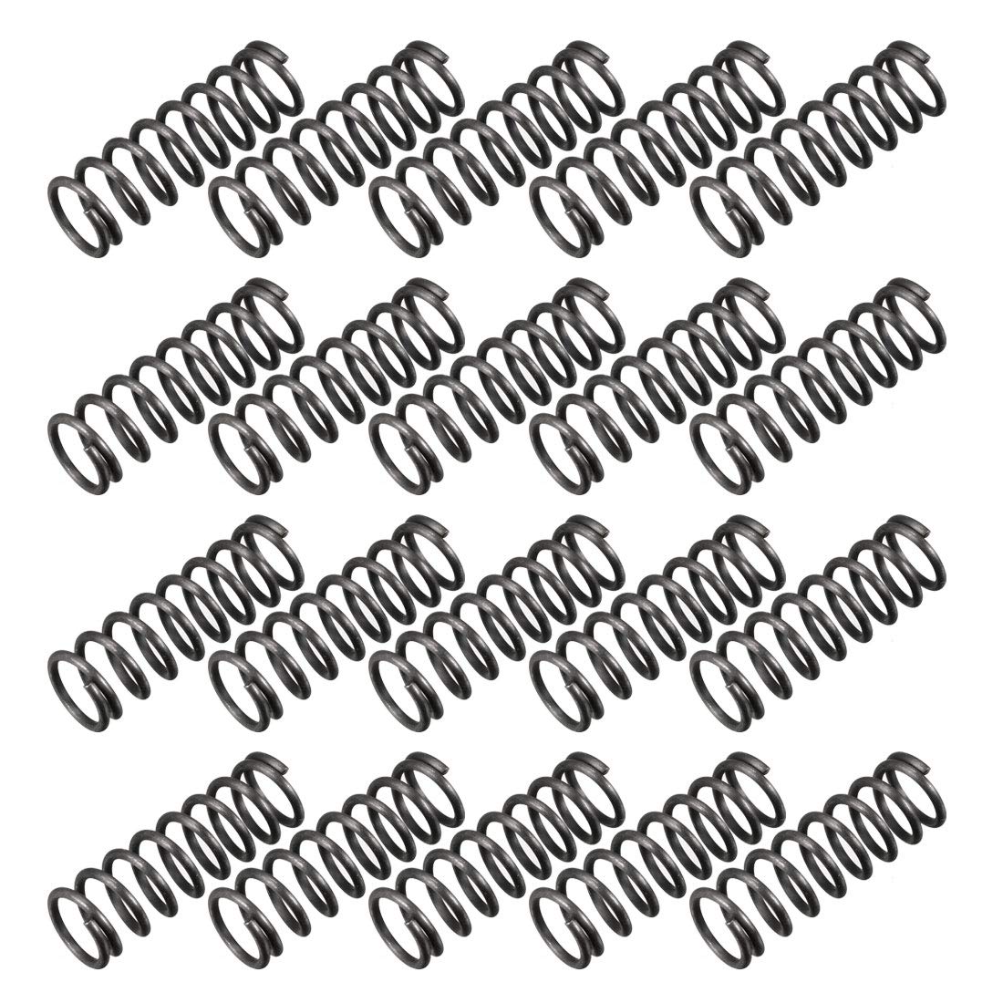 sourcingmap Compression Spring - 1.2mm Wire Dia , 10mm OD , 30mm Free Length Spring Steel Extension Spring,Black,20Pcs