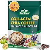 20X Collagen Chia Coffee, 11 in 1 Coffee Mix with Collagen & Chia Seeds, Goji Berry, Supports Hair, Skin & Nails, Sugar Free, Vegan, 45 Servings (9.8Ounce (Pack of 2)
