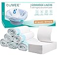 OUMEE 60 PCS Commode Liners with Absorbent Pads, Bedside Commode Liners for Commode Bucket, Disposable Commode Liners for Adu