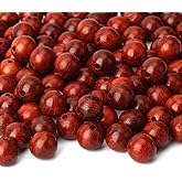 Prometis 200pcs 8mm Natural Sandalwood Round Beads Gorgeous Craft Handmade Polished Spacer Mala Pray Beads with Elastic Cord for Bracelets DIY Rosary Tasbih Jewelry Making