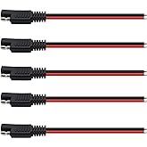YOUCHENG 15cm 14AWG SAE Connector Cable - 2 Pin Single Plug Quick Disconnect Extension for Motorcycles, Cars, Tractors (5-Pac