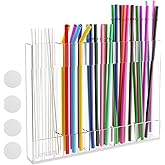 Topsvllcly Acrylic Straw Holder for Cabinet Door Reusable Tumbler Straw Organizer Storage Small Kitchen Accessories Container for Kitchen Counters and Cupboards