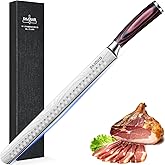 DAJOUJS Brisket Knife Meat Carving Knives - 12 Inch Ultra Sharp High Carbon Steel Kitchen Carving Slicing Knife with Ergonomic Wood Handle & Gift Box for Turkey, Meat Cutting, BBQ