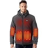 WASOTO Heated Jackets for Men with 9V 18400mAh Battery Pack Included Windproof Waterproof for Snowboarding