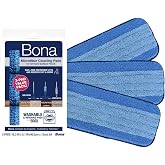 Bona Mop Microfiber Cleaning Pad for Hardwood &amp; Hard Surface Floors | Value 3-Pack - For Use With Bona Mops - Dual Zone Cleaning