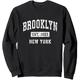 Brooklyn New York NY Vintage Established Sports Design Sweatshirt