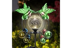 HWISHARE US Solar Wind Spinner Hummingbird Spinner, Waterproof Outdoor Metal Wind Sculpture for Patio, Lawn & Garden Decor