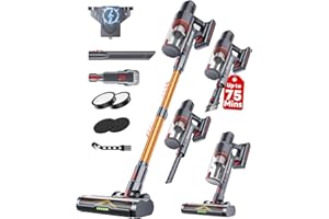 XenonLab Cordless Vacuum Cleaner, 75Mins/48KPa/600W Self-Standing Stick Vacuum Cleaners for Home, Rechargeable, Lightweight, Anti-Static&Anti-Tangle Brush, for Hard Floor, Carpet, Hardwoods, Pet Hair