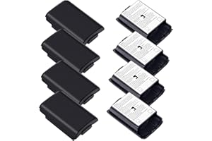 JIAYUYUARPY 8 PCS Replacement Battery Pack Cover for Microsoft Xbox 360 Wireless Controller(Black)