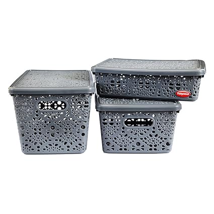 Nayasa Flower Storage Basket Set (Pack of 3)