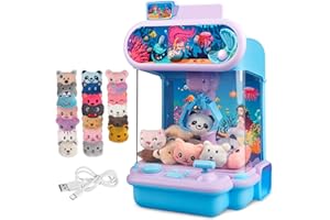 TingingYuli Claw Machine for Kids,Mini Vending Machines Candy Grabber Prize Dispenser Toys for Girls Boys, Electronic Arcade Game with 20 Mini Plush Toys for Party Easter Birthday Gifts