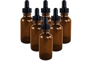 Super Z Outlet 1oz Glass Bottles with Glass Eye Dropper Dispenser for Essential Oils, Kitchen Tools, Chemistry Lab Chemicals, Colognes & Perfumes (6 Pack) (Cobalt Blue) (Brown)