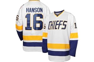 MESOSPERO Hanson Brothers Jersey, Charlestown Chiefs 16,17,18 Slap Shot Ice Hockey Movie Jersey