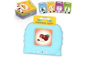 TOLOSO Spanish Learning Flash Cards for Toddlers 2-4 Years Bilingual Spanish English, Speech Therapy Toys, Preschool Educational Learning Talking Sight Words Flash Cards for Boys, 224 Sight Words