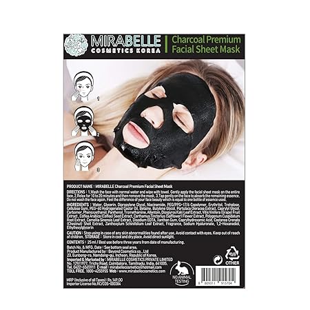Download Buy Mirabelle Cosmetics Korea Charcoal Facial Sheet Mask Pack Of 5 Online At Low Prices In India Amazon In Yellowimages Mockups