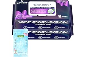 Woday Hemorrhoid Wipes Maximum Strength - Witch Hazel Hemorrhoidal Wipes Hemorrhoidal Wipe for Instant Itchy Skin Relief with