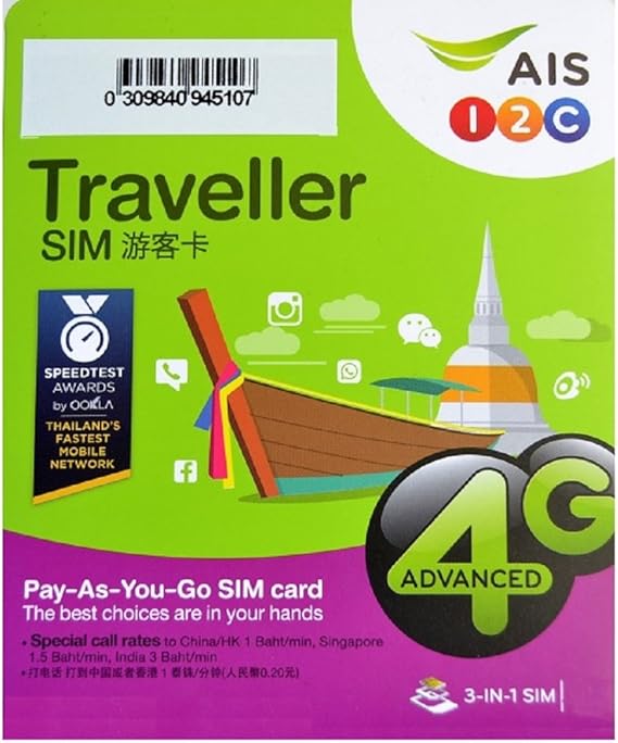 Sim Karte für Thailand AIS Telefonieren sms Internet Versand aus Deutschland: Amazon.de: Elektronik