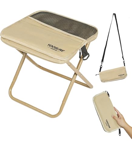 Nicerice Portable Foldable Backpack Stool,Tiny Foldable Stool which can Turned Into a Satchel,Mountaineering and Hiking Portable Stools with Two Storage Pockets
