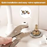 Eophmi Ceramic Tap Cartridge 1/4 Turn 2 Pcs Replacement Brass Golden view 4