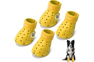 WOOFTRAK Dog Shoes Breathable Dog Shoe for Hot Pavement, Dog Booties and Paw Protectors, Non-Slip Waterproof Dog Sandals Boots (Yellow, S: (2.3’’x1.8'')(L*W))