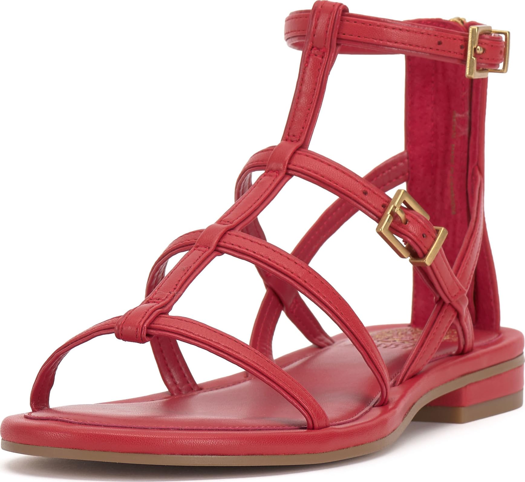 Vince Camuto Women’s Luane Gladiator Flat Sandal, Salsa, 5
