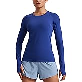 CRZ YOGA Seamless Long Sleeve Shirts for Women Hip Length - Workout Athletic Running Gym Yoga Tops Breathable Crewneck Tshirt