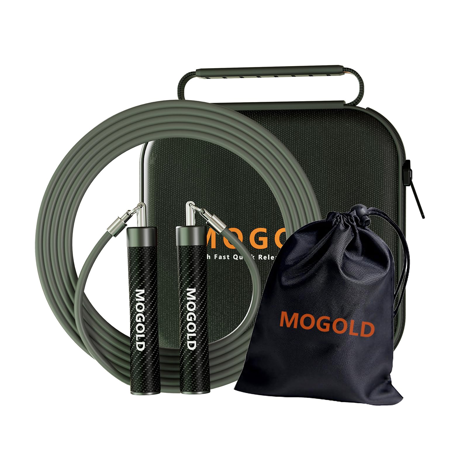 Photo 1 of MOGOLD 1/2lb Weighted Jump Ropes for Men & Women with Heavy-Duty PVC Wire Cable & Durable Leather Skipping Rope Handles, Best for Fitness, High-Intensity Strength Workouts (Grey, XL - 9'6(User Height 6'0 +))
