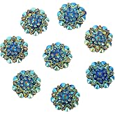10PCS 18mm AB Resin Rhinestone Flatback Flower Buttons Sparkling Wedding Decor DIY Crafts Bridal Gowns Clothing Accessories