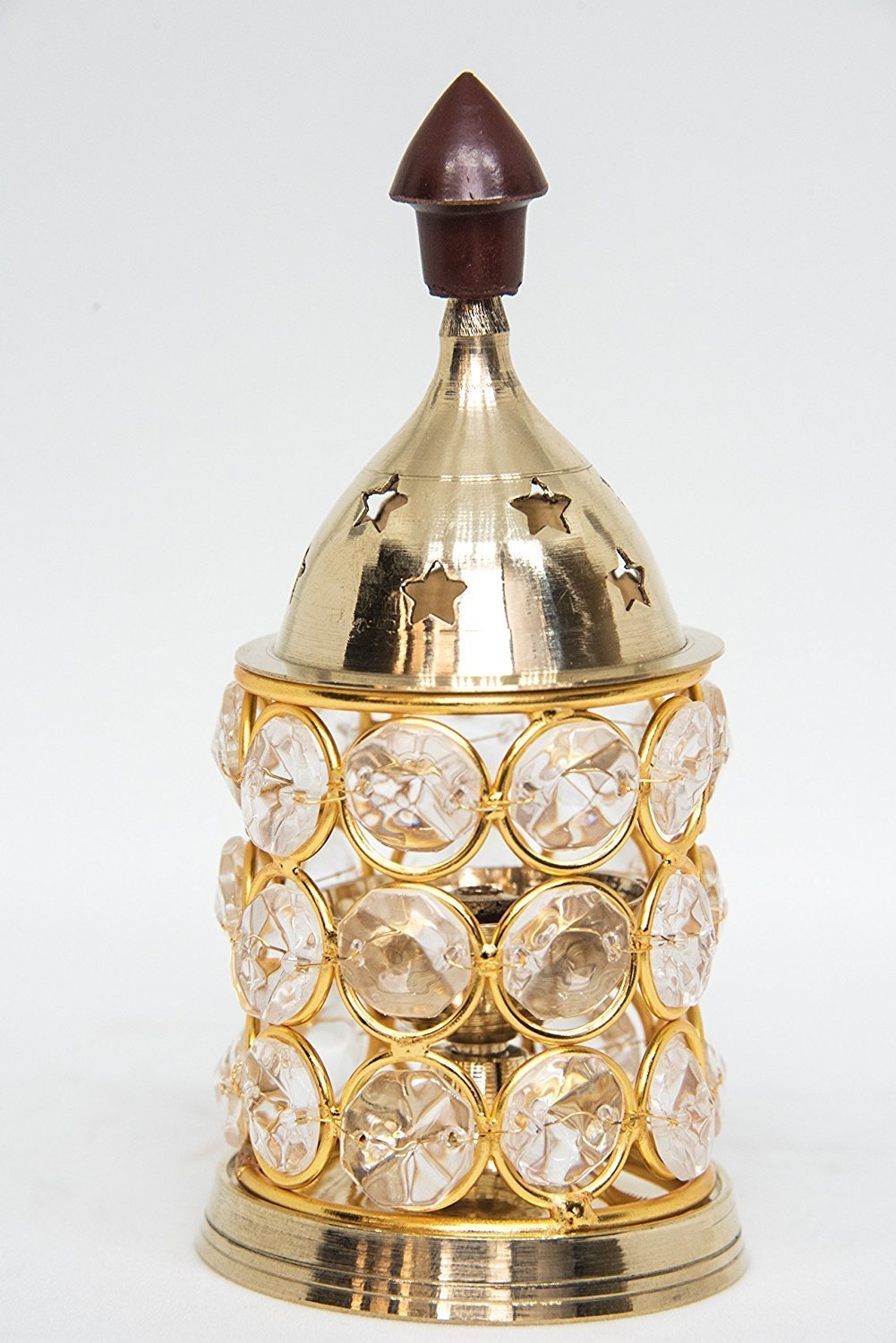 Buy Velle Decor Metal Golden Crystal Akhand Jyot, Diamond