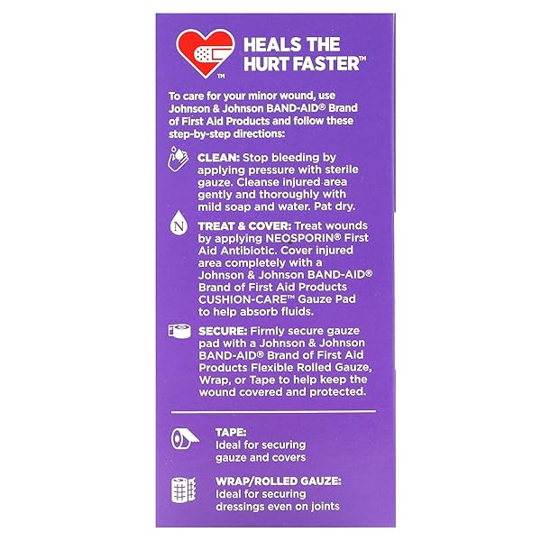 BANDAID JOHNSON 3″X3″ 10CT GAUZE PADS, MULTICOLOR
