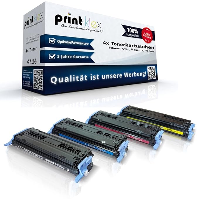 Print-Klex 4x Kompatible Tonerkartuschen für HP Color LaserJet 2605DN Color LaserJet 2600Series Color LaserJet 2600N Q 6000 Q