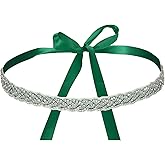 uxcell Bridal Belt, Wedding Dress Belt Handmade with Sparkly Crystal Rhinestone Ribbon