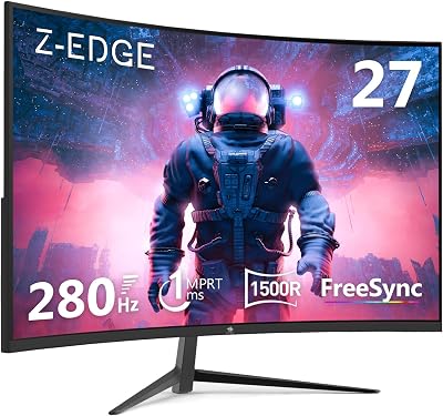 Z Edge UG27P 27 Inch Curved Gaming Monitor 280Hz DP 240Hz HDMI 1ms