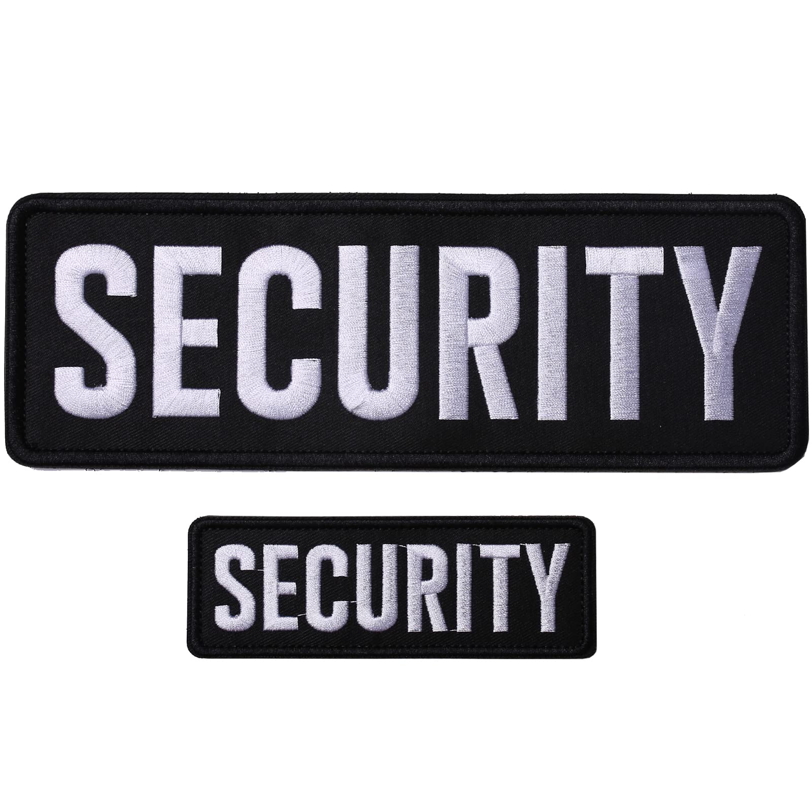 GYGYL 2 Pack Black Security Patch with Hook and Loop, for Police Vest Jacket Back Panel (1Pcs Small and 1Pcs Large )