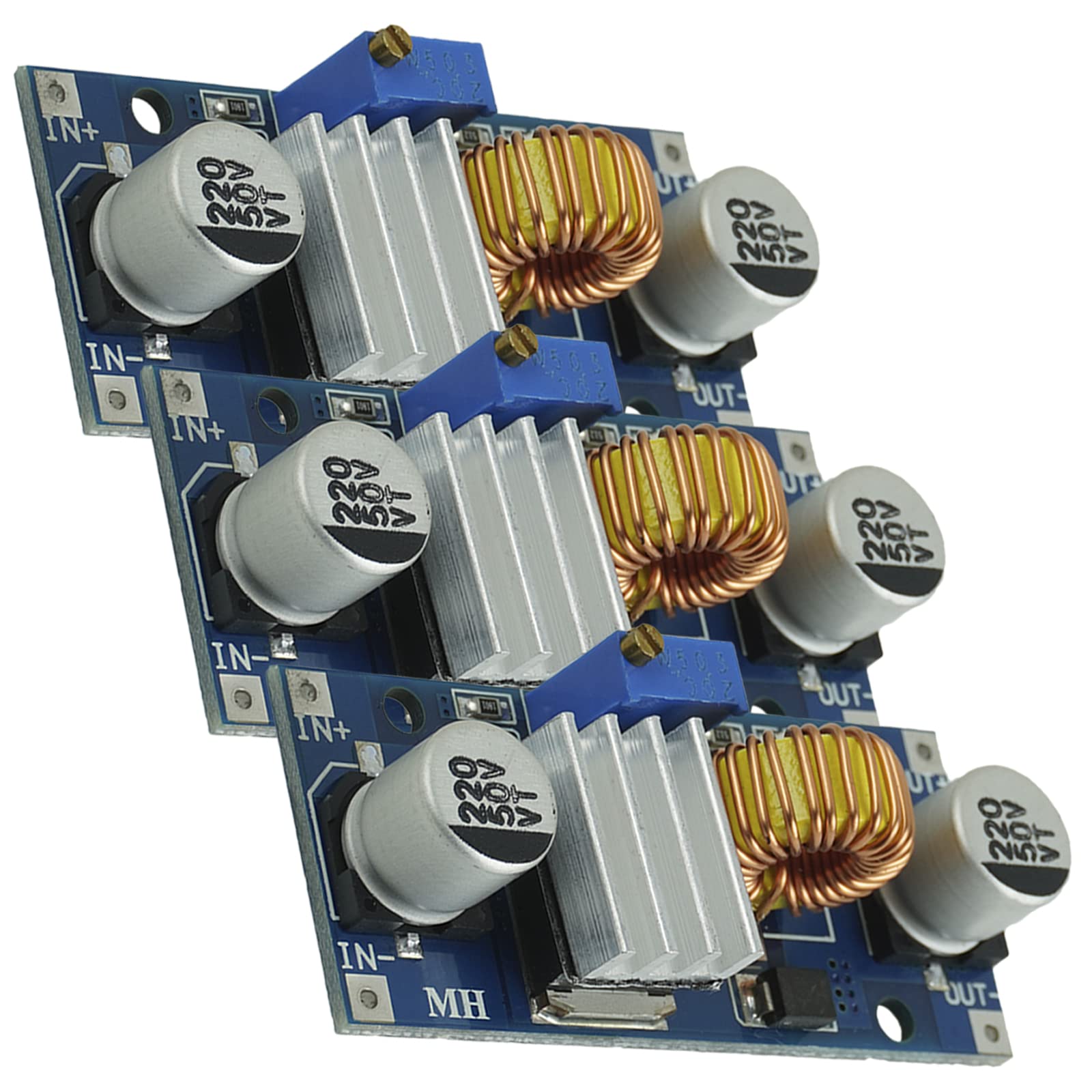 AZDelivery XL4015 Voltage Transformer DC-DC Step Down Module 5A 8V - 36V to 1.25V - 32V compatible with Arduino Including E-Book! (Pack of 3)