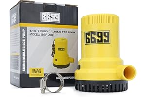 6699 Submersible Boat Bilge Pump 12v 2000GPH High Flow Non-Automatic Electric Bilge Water Pump for Boats BGP 2000