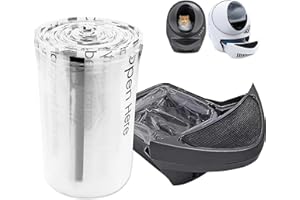 WECATION Replacement Waste Drawer Liners Compatible with Litter Bag Robot 3 4, 60 Count Waste Bags, 9-11 Gallons