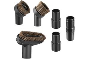 AZMUTH 6 Pack For Shark Vacuum Attachments, Soft Horsehair Vacuum Brush Attachment with Vacuum Hose Adapter, 1 1/4 Vacuum Attachments for Multiple Household Vacuum Cleaners