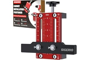 Sigerio Cabinet Door Installation Positioner, Aluminum Alloy Cabinet Door Mounting Jig, Cabinet Hardware Jig, Adjustable Cabinet Door Positioning tool Compatible for Most Cabinet Doors
