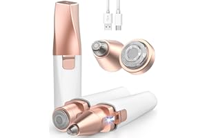 IFANZETECH Eyebrow & Facial Hair Removal for Women: 2 in 1 Rechargeable Eyebrow Trimmer & Face Shaver, Painless Electric Facial Eye brow Razors Epilator with Built-in LED Light -Perfect for Face, Lips & Body