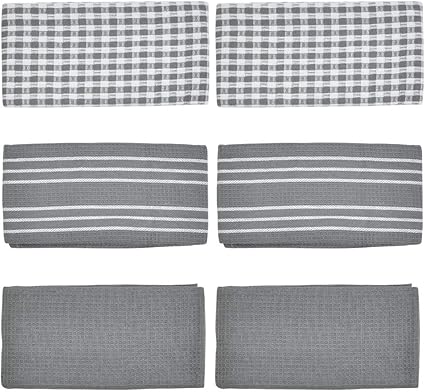 N A 6 Stuks Keukendoeken 45 X 65 Cm Katoenen Theedoeken Zeer Absorberende Vaatdoeken Grijs Amazon Nl