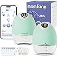MOMFANN Breast Pump Wearable, Hands-Free APP Control Portable Breastfeeding Pump with Efficient Milk Output, Leak-Proof Design, Discreet, Quieter, 3 Modes 9 Levels Electric Breast Pump, Green