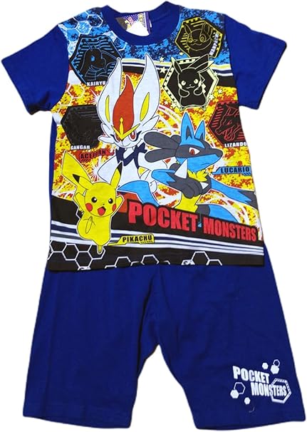 Amazon Co Jp ポケモン 光る パジャマ ピカチュウ ワンパチ エースバーン ルカリオ カイリュー リザードン ゲンガー 半袖 サン ムーン 110cm 1cm 130cm 130cm おもちゃ